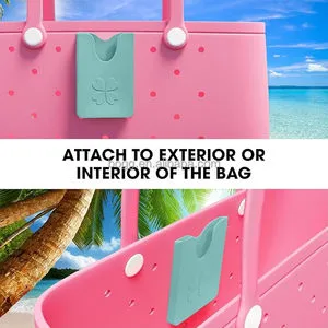 Custom Logo Waterproof EVA Phone Holder Insert Candy Color Phone Hook Stand Accessory for EVA Beach Bags