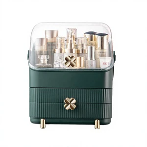 Popular Plastic Rectangle Cosmetic Storage Box Desktop Drawer Organizer Portable Makeup Storage Box
