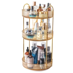 Plastic Rotatable Cosmetic Storage Box Bedroom Multi-layer Storage Rack Skin Care Cosmetic Storage Rack Cosmetic Holder case