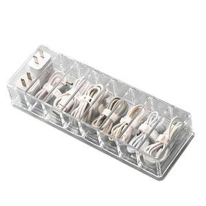 Reduce Knots Space Saving Cable Storage Box Data Cable Storage Box Cable Organizer Box Acrylic for Home