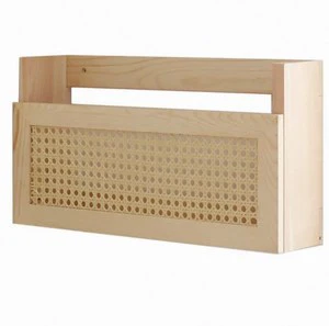 Stable Solid Wood Rectangle Wall Mounted Storage Rack Modern Luxury Design for Home Living Room Display