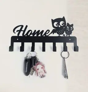 Owl Creative Key Hook Simple Wall Hanging Clothes Iron Hooks