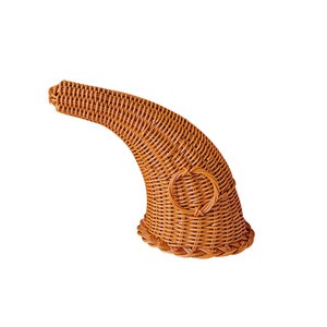 Hot New Eco-Friendly Modern Christmas Plastic Beef Horn Basket Hand-Woven Multi-Purpose Storage Gift for Organizing Displaying