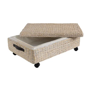 Water Hyacinth Wood Underbed Storage Trunk with Wheels and Handles Storage Basket Nice Price from Vietnam