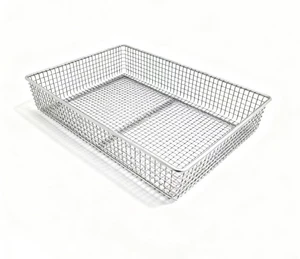 Small Modern Rectangle Stainless Steel Wire Basket-Eco-Friendly Multifunctional for Holding Food in Kitchen & Bathroom