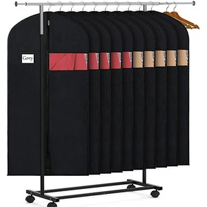 High Quality Non Woven Garment Bag Foldable Hanging Clothes Cover Travel Garment Suit Bag