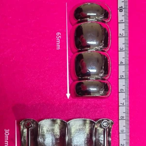65mm Silver Peanut Shape Metal Slide Buckle, Decorative Strap Fastener For Scarves & Belts