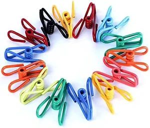Hot Product Colorful Flexible Multi-functional Metal PVC Wire Clothes Drying Pegs Small Fixed Photo Pegs