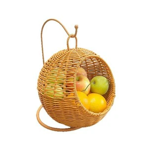 Handmade Woven Storage Basket Creative Round Hanging Fruit