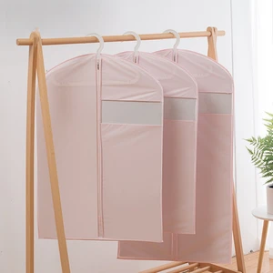 Reusable Eco-Friendly Water Resistant Dust-Proof Zipper Closure Translucent PE Non-Woven Clothes Cover Dust Bag