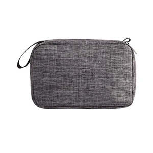 Gray Fabric Hanging Makeup Travel Toilet Bag Cosmetic Storage Bag