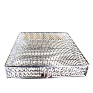 Customized Stainless Steel 304 Wire Storage Basket Wall Hanging Storage Basket Rack Free Wire Mesh Basket for Bathroom Kitchen
