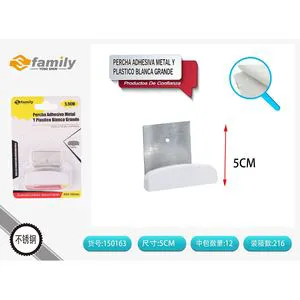 Large Home Wall Storage Adhesive Hook Metal and Plastic Design