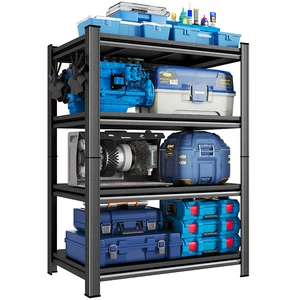 Morgie Metal Garage Shelving Unit 4-Tier Adjustable Detachable US Warehouse Local Stock Storage Garage/Basement