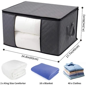 Custom Logo Cotton Linen Clothes Organizer Collapsible Folding Under Bed Thick Breathable Fabric Storage Boxes Bags