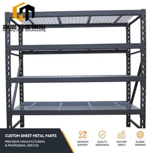 Medium Duty Warehouse Storage Rack With Wire Mesh Deck Adjustable Layer Metal Shelving Unit Grey White For Workshop Factory