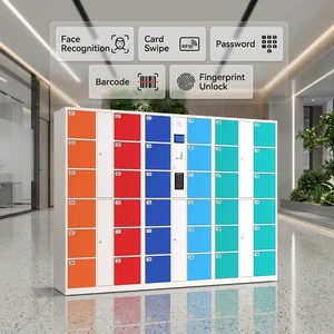 Outdoors Metal Smart Luggage Locker Cabinet Electronic Lock Locker for Express Use Intelligent Touch Screen Gym Automatic Locker