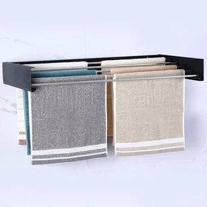Space Saving Folding Laundry Retractable Wall Mounted Clothes Drying Rack
