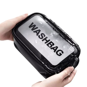 Custom Logo Fashion Toiletry Organizer Waterproof WashBag for Zipper Closure Travel Makeup Plastic PVC Transparent Cosmetic Bags