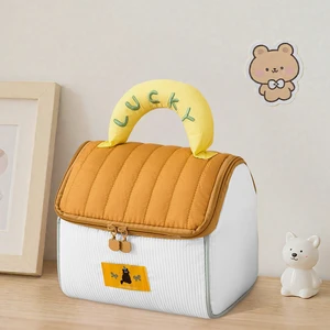 Cute Waterproof Toilet Bag for Women Fashionable Heart Makeup and Skincare Storage with Zipper Closure