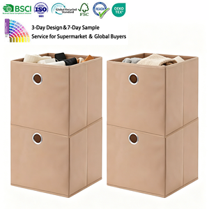 Popular Foldable Fabric Non-Woven Storage Box Large-Capacity Wardrobe Clothing Storage Box Snack Toys Storage Bin