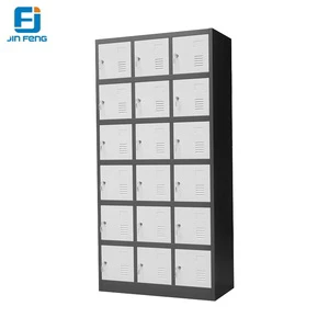 Steel School Lockers 18 Doors Electronic Combination Lock Metal Storage Cabinet