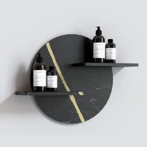 Loop Art Stone Black/Nut Veined Wall Shelf Holder for Bathroom 48x12x36 Pack 1
