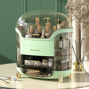 Sesame Light Luxury Cosmetics Desktop Storage Box Transparent Clamshell Multiple Grids Drawer-type Makeup Container