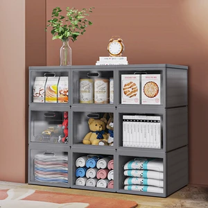 Large Capacity High Quality Foldable Installation Free Cabinet Organizer for Household with Top Cover and Front Door