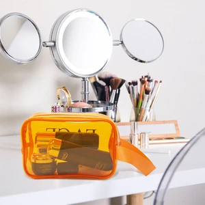 Logo Square Shape Toiletry Waterproof Bath Portable Travel and Makeup Towel Storage PVC Toilet Cosmetic Clear Pouch Beach Bag