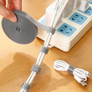 ZHIHE Eco-Friendly Adjustable Strong Adhesive Nylon Tape Cable Charge Wire Tie Organizer for Bags Hook and Loop Dot Fastener