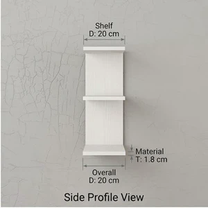 Wall Mounted Wooden Storage Shelf 2 Tier Minimalist Design for Living Room Neatening