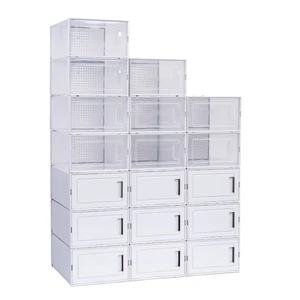 Plastic Storage Shoe Boxes with Logo Packaging for Sneaker Shoes Thick Storage Shoes Organizer Pavico Vietnam manufactory