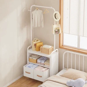 Thickened 3-Tier Floor-Standing Large-Capacity Multi-Functional Coat Rack Bedroom Home Use Dustproof Storage Integrated Clothes