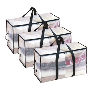 Home Storage Organization Extra Large Heavy Duty Moving Travel Bags Zippers Storage Bags Totes For Bedding Clothes Packing