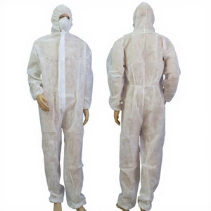 Disposable PP Protective Coveralls Non Woven Industrial Safety Lightweight Hooded Dust Suit