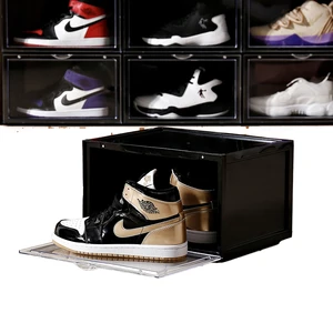 8-color Optional Side-opening AJ Transparent Shoe Box, Side-opening Plastic Basketball Shoe Storage Box, Popular Wall Shoes