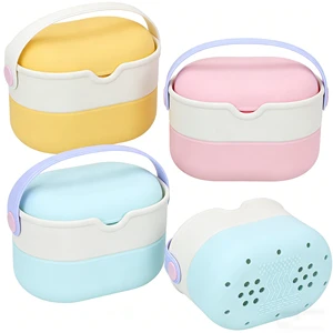 Double Layer Eco-Friendly Portable Fashion Diamond Pattern Silicone Cosmetic Bag Large Capacity Travel Makeup Organizer