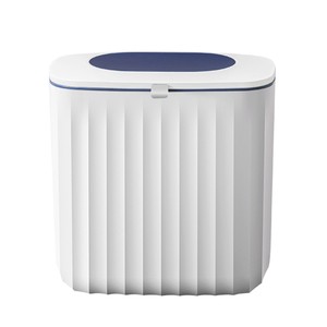 ELPHECO 8L Manual Wall-Mounted Plastic Trash Can Simple Airtight Lid Rectangular Storage Bucket For Bathroom Decorative Wall