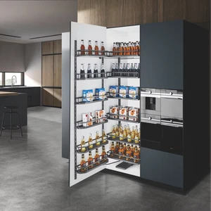 Galaxy Soft Close Kitchen Pantry Organizer with Sliding Basket Cabinet Organizer Hardware for Kitchen Linkage Soft Close Basket