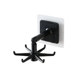 Creative Rotating Folding Hook 360 Degree Cabinet Hooks Self-Adhesive 180 Degree Vertical Flip Hook for Home Kitchen Bathroom