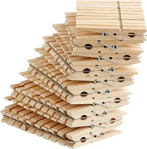 Natural 72mm Jumbo Large Wood Clothespin Machine Stainless Steel Strong Spring Multi-function Photo Paper Peg Pin Craft Clips
