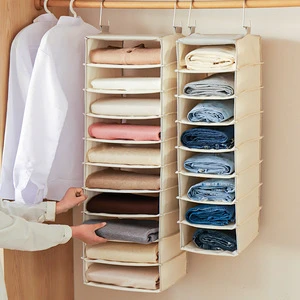 Large Capacity Hanging Organization Bag for Closet Space Layered Fabric Storage Artifact for Pants Clothing Other Items
