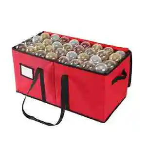 Custom Christmas for Ball Storage Box Large Capacity Oxford Fabric Foldable Detachable Storage Container for Holiday Rectangle