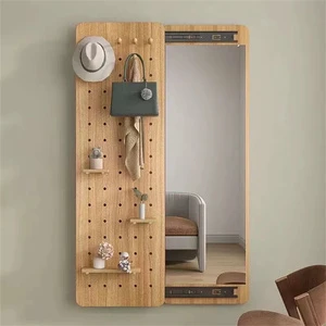 Wood Storage Living Room Kitchen Bedroom Mirror Wall Frame Hanging Hook Rack DIY Creative Assembly Racks Hole Board