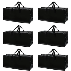 Custom Heavy Duty Moving Bags With Zipper Storage Sack For Travel Organization Black Plastic Moving Bags