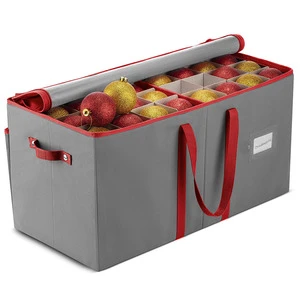 Dual Zipper Closure Large Christmas Organizer Storage Boxes Foldable Rectangular Design for Christmas Decorations & Gift Bags