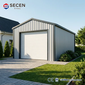 Customizable 2026 Modern Heavy Duty Prefabricated Steel Structure Garage Small Metal Storage Warehouse With Roll-up Door