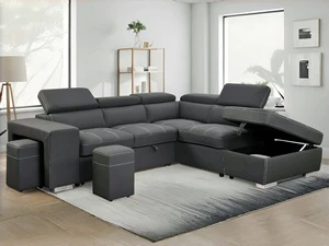 Modern Sleeping Pull Out Sofa Bed Living Room Furniture Multifunction Folding Corner Sofa Bed With Storage And Ottoman