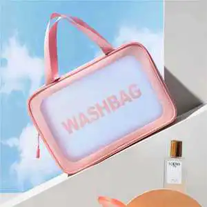 Wholesale Washbag Transparent Waterproof Make up Pouch Zipper Cosmetic Bag Clear Toiletry Bag for Women and Girls